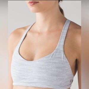 NWT lululemon athletica Free to Be Zen Sports Bra in White/Gray size 14